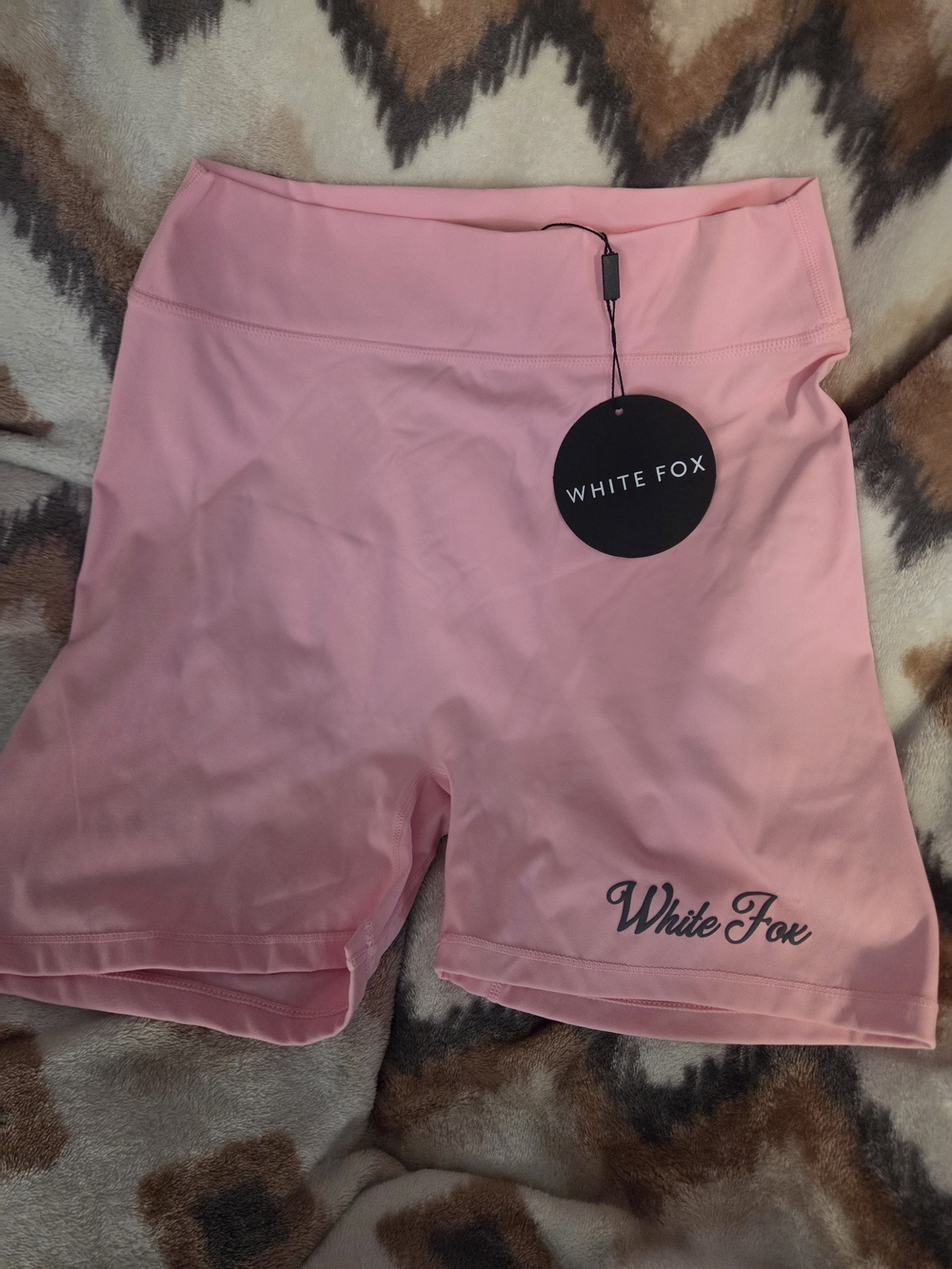 White Fox Pink High-Waist Active Shorts
